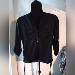 Sold/eBay No Boundaries Black Button-Up Blouse